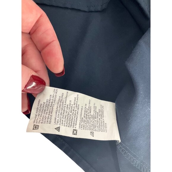 Dickies Mens Navy Blue Work Shirt M Button-Up Chest Pockets Long Sleeve Durable - Picture 7 of 7